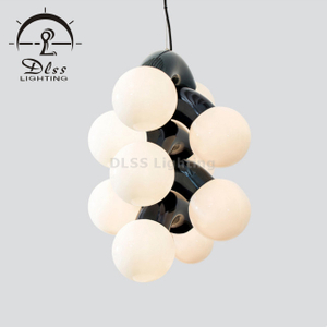Дизайнерская лампа Интерьеры Creative Deco Lamp Серебряная/черная люстра G9
