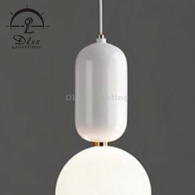 Современный домашний подвесной светильник из белого стекла с лампочкой G9 в комплекте